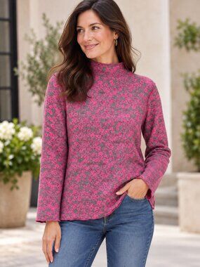 Trisha Tyler Ditsy Floral Lightweight Sweater